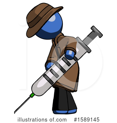 Royalty-Free (RF) Blue Design Mascot Clipart Illustration by Leo Blanchette - Stock Sample #1589145