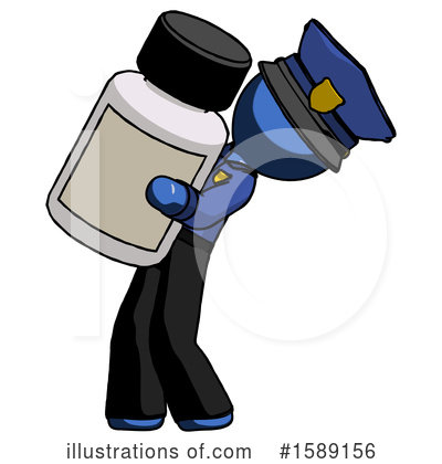 Royalty-Free (RF) Blue Design Mascot Clipart Illustration by Leo Blanchette - Stock Sample #1589156