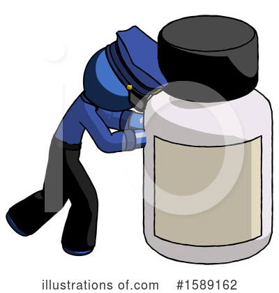 Royalty-Free (RF) Blue Design Mascot Clipart Illustration by Leo Blanchette - Stock Sample #1589162