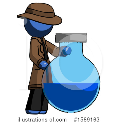 Royalty-Free (RF) Blue Design Mascot Clipart Illustration by Leo Blanchette - Stock Sample #1589163