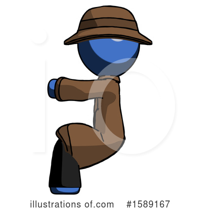 Royalty-Free (RF) Blue Design Mascot Clipart Illustration by Leo Blanchette - Stock Sample #1589167