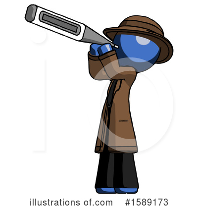 Royalty-Free (RF) Blue Design Mascot Clipart Illustration by Leo Blanchette - Stock Sample #1589173