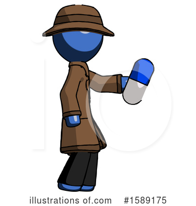 Royalty-Free (RF) Blue Design Mascot Clipart Illustration by Leo Blanchette - Stock Sample #1589175
