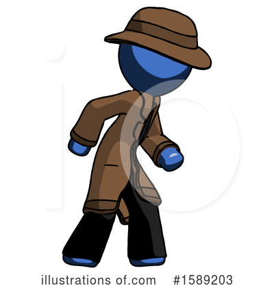 Royalty-Free (RF) Blue Design Mascot Clipart Illustration by Leo Blanchette - Stock Sample #1589203