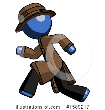 Royalty-Free (RF) Blue Design Mascot Clipart Illustration by Leo Blanchette - Stock Sample #1589217