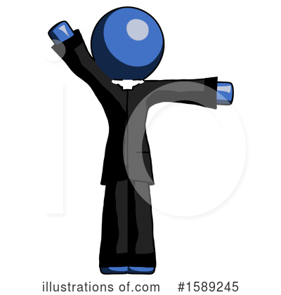 Royalty-Free (RF) Blue Design Mascot Clipart Illustration by Leo Blanchette - Stock Sample #1589245