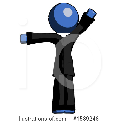 Royalty-Free (RF) Blue Design Mascot Clipart Illustration by Leo Blanchette - Stock Sample #1589246