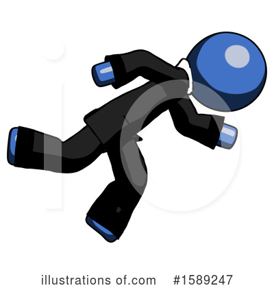 Royalty-Free (RF) Blue Design Mascot Clipart Illustration by Leo Blanchette - Stock Sample #1589247