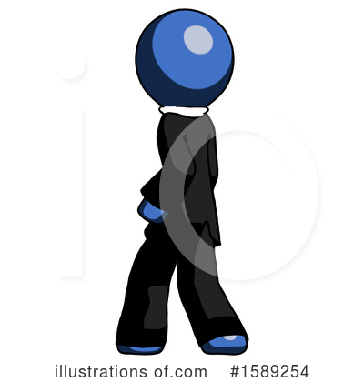 Royalty-Free (RF) Blue Design Mascot Clipart Illustration by Leo Blanchette - Stock Sample #1589254