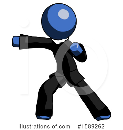 Royalty-Free (RF) Blue Design Mascot Clipart Illustration by Leo Blanchette - Stock Sample #1589262