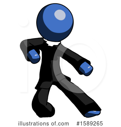 Royalty-Free (RF) Blue Design Mascot Clipart Illustration by Leo Blanchette - Stock Sample #1589265
