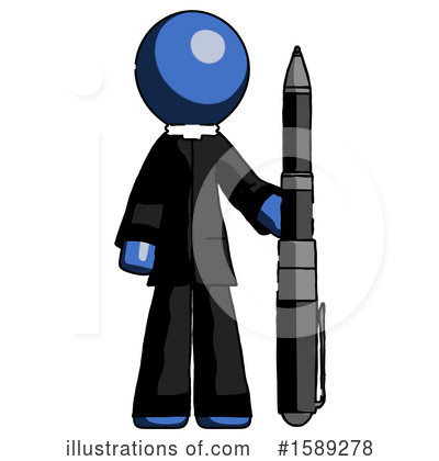Royalty-Free (RF) Blue Design Mascot Clipart Illustration by Leo Blanchette - Stock Sample #1589278