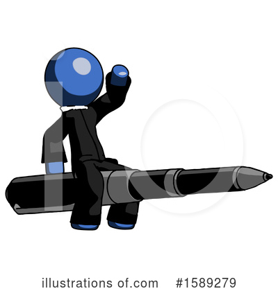Royalty-Free (RF) Blue Design Mascot Clipart Illustration by Leo Blanchette - Stock Sample #1589279