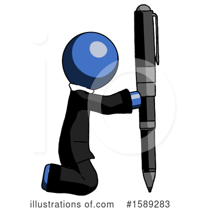 Royalty-Free (RF) Blue Design Mascot Clipart Illustration by Leo Blanchette - Stock Sample #1589283