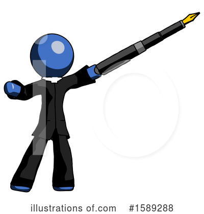 Royalty-Free (RF) Blue Design Mascot Clipart Illustration by Leo Blanchette - Stock Sample #1589288