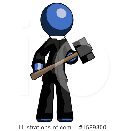 Royalty-Free (RF) Blue Design Mascot Clipart Illustration by Leo Blanchette - Stock Sample #1589300