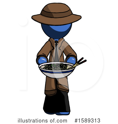 Royalty-Free (RF) Blue Design Mascot Clipart Illustration by Leo Blanchette - Stock Sample #1589313