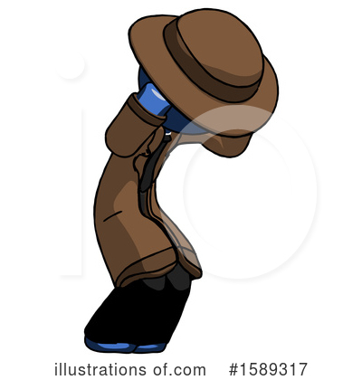 Royalty-Free (RF) Blue Design Mascot Clipart Illustration by Leo Blanchette - Stock Sample #1589317