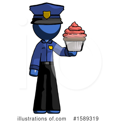 Royalty-Free (RF) Blue Design Mascot Clipart Illustration by Leo Blanchette - Stock Sample #1589319