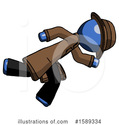 Royalty-Free (RF) Blue Design Mascot Clipart Illustration by Leo Blanchette - Stock Sample #1589334