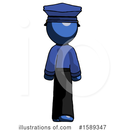 Royalty-Free (RF) Blue Design Mascot Clipart Illustration by Leo Blanchette - Stock Sample #1589347