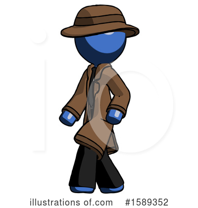 Royalty-Free (RF) Blue Design Mascot Clipart Illustration by Leo Blanchette - Stock Sample #1589352