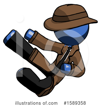 Royalty-Free (RF) Blue Design Mascot Clipart Illustration by Leo Blanchette - Stock Sample #1589358