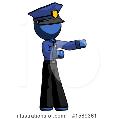Royalty-Free (RF) Blue Design Mascot Clipart Illustration by Leo Blanchette - Stock Sample #1589361