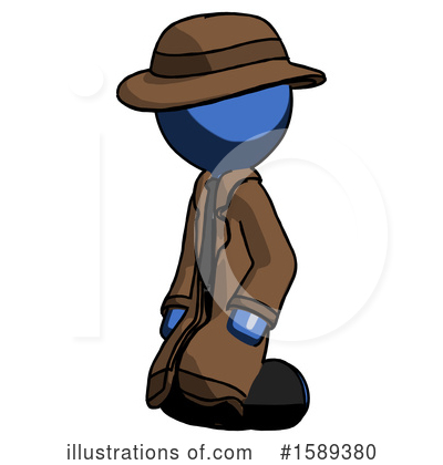 Royalty-Free (RF) Blue Design Mascot Clipart Illustration by Leo Blanchette - Stock Sample #1589380