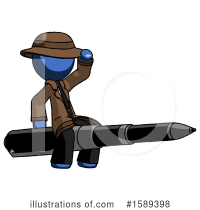 Royalty-Free (RF) Blue Design Mascot Clipart Illustration by Leo Blanchette - Stock Sample #1589398