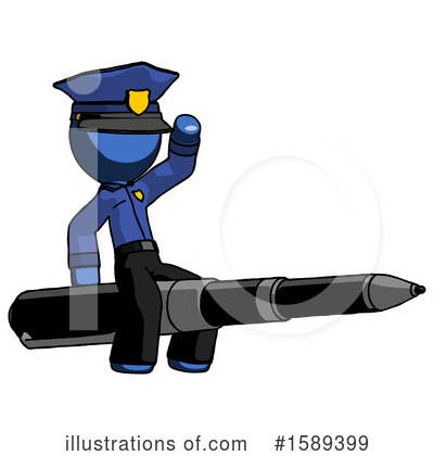 Royalty-Free (RF) Blue Design Mascot Clipart Illustration by Leo Blanchette - Stock Sample #1589399