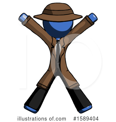 Royalty-Free (RF) Blue Design Mascot Clipart Illustration by Leo Blanchette - Stock Sample #1589404