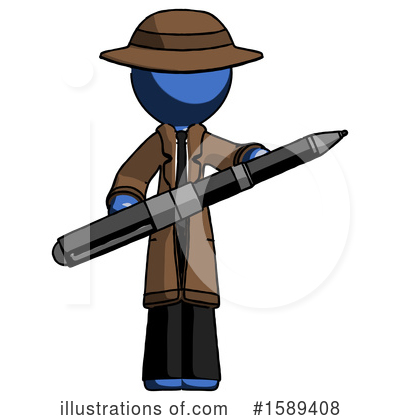Royalty-Free (RF) Blue Design Mascot Clipart Illustration by Leo Blanchette - Stock Sample #1589408