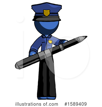 Royalty-Free (RF) Blue Design Mascot Clipart Illustration by Leo Blanchette - Stock Sample #1589409
