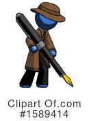 Blue Design Mascot Clipart #1589414 by Leo Blanchette