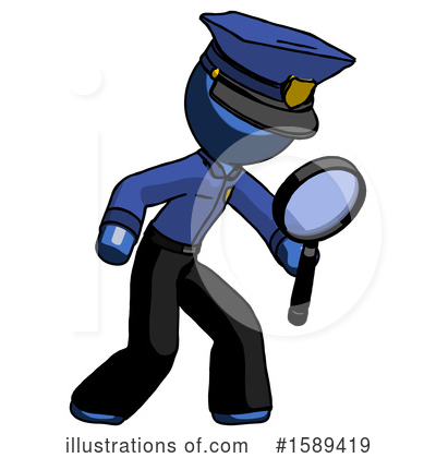 Royalty-Free (RF) Blue Design Mascot Clipart Illustration by Leo Blanchette - Stock Sample #1589419
