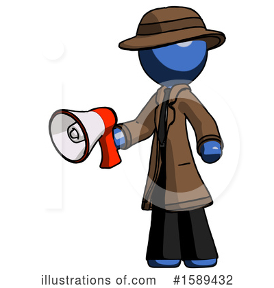 Royalty-Free (RF) Blue Design Mascot Clipart Illustration by Leo Blanchette - Stock Sample #1589432