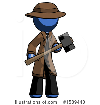 Royalty-Free (RF) Blue Design Mascot Clipart Illustration by Leo Blanchette - Stock Sample #1589440