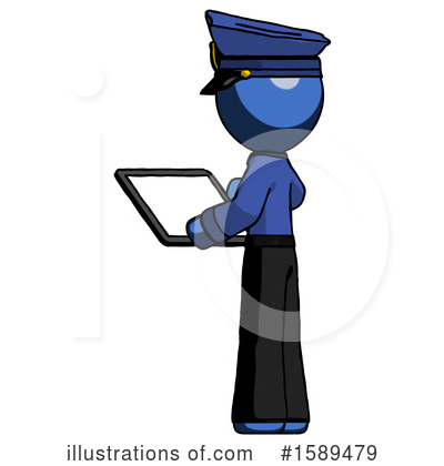 Royalty-Free (RF) Blue Design Mascot Clipart Illustration by Leo Blanchette - Stock Sample #1589479