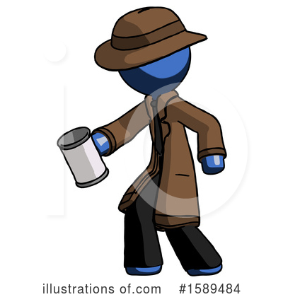 Royalty-Free (RF) Blue Design Mascot Clipart Illustration by Leo Blanchette - Stock Sample #1589484
