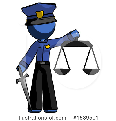 Royalty-Free (RF) Blue Design Mascot Clipart Illustration by Leo Blanchette - Stock Sample #1589501