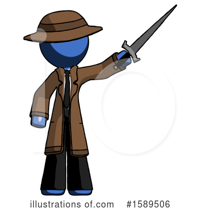 Royalty-Free (RF) Blue Design Mascot Clipart Illustration by Leo Blanchette - Stock Sample #1589506