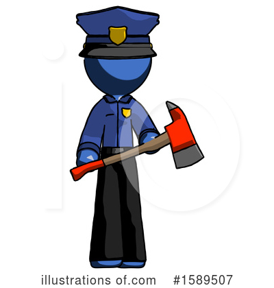 Royalty-Free (RF) Blue Design Mascot Clipart Illustration by Leo Blanchette - Stock Sample #1589507