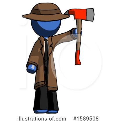 Royalty-Free (RF) Blue Design Mascot Clipart Illustration by Leo Blanchette - Stock Sample #1589508