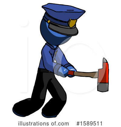 Royalty-Free (RF) Blue Design Mascot Clipart Illustration by Leo Blanchette - Stock Sample #1589511