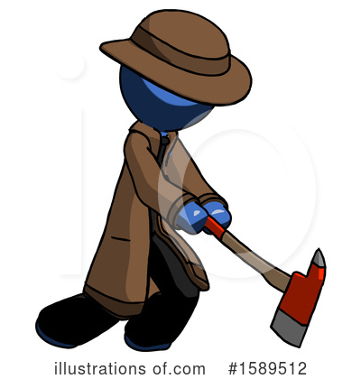 Royalty-Free (RF) Blue Design Mascot Clipart Illustration by Leo Blanchette - Stock Sample #1589512