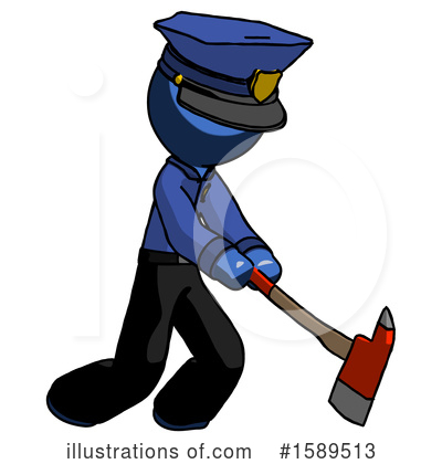 Royalty-Free (RF) Blue Design Mascot Clipart Illustration by Leo Blanchette - Stock Sample #1589513