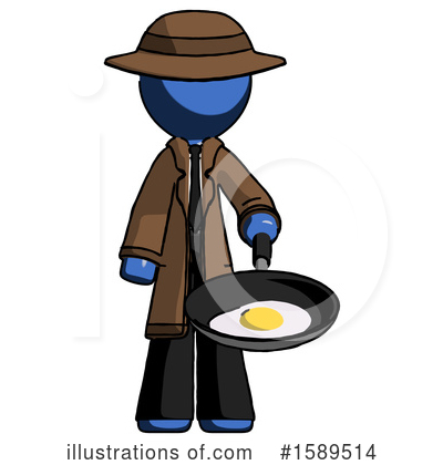 Royalty-Free (RF) Blue Design Mascot Clipart Illustration by Leo Blanchette - Stock Sample #1589514
