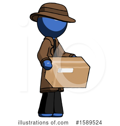Royalty-Free (RF) Blue Design Mascot Clipart Illustration by Leo Blanchette - Stock Sample #1589524