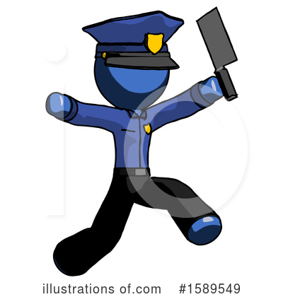 Royalty-Free (RF) Blue Design Mascot Clipart Illustration by Leo Blanchette - Stock Sample #1589549